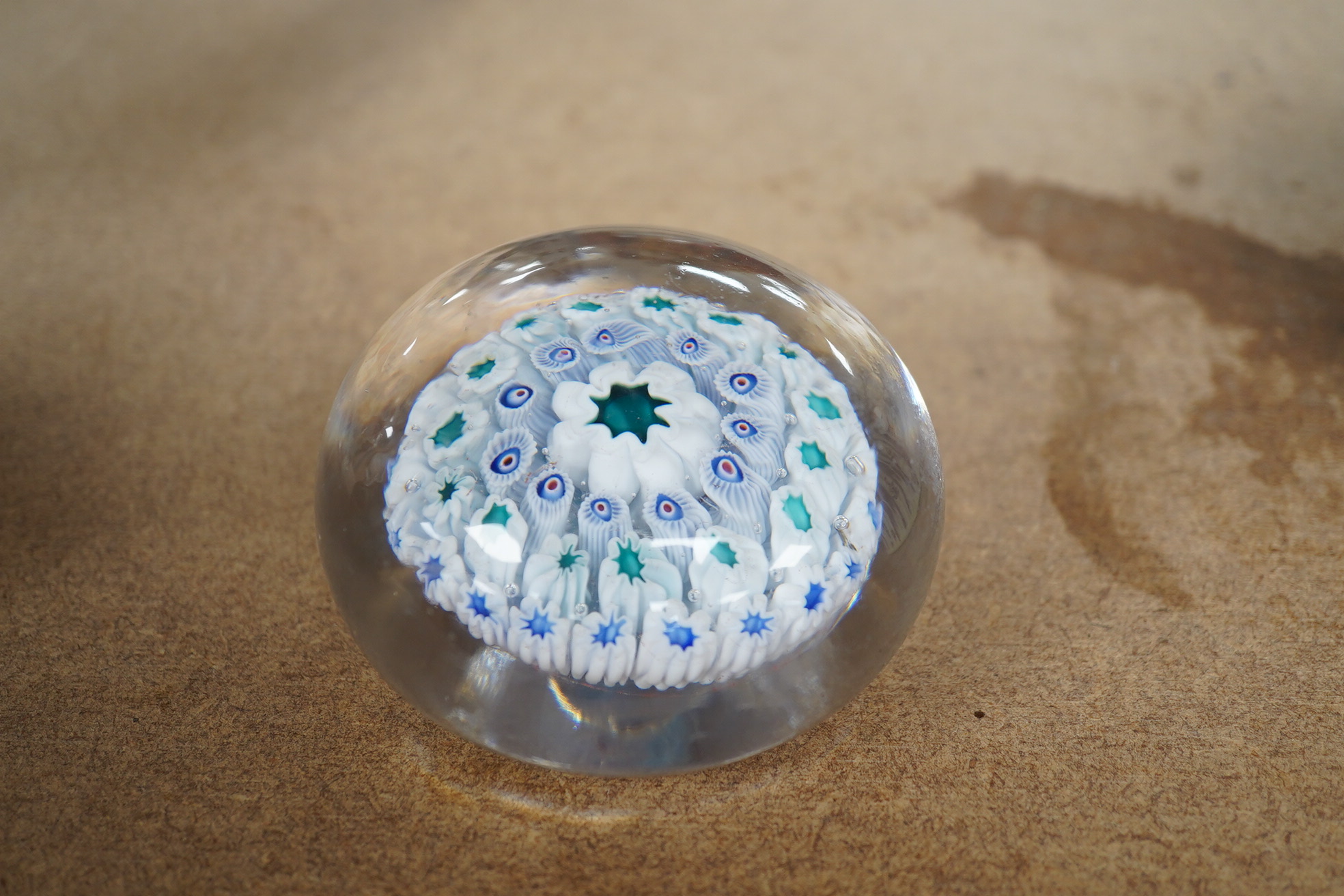 A Victorian Bacchus glass paperweight, 8cm. Condition - fair to good